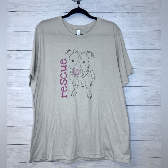 Rescue Dog Love Pitbull Foster Fail T Shirt Sand Beige Bella Canvas 💗 - Picture 1 of 6